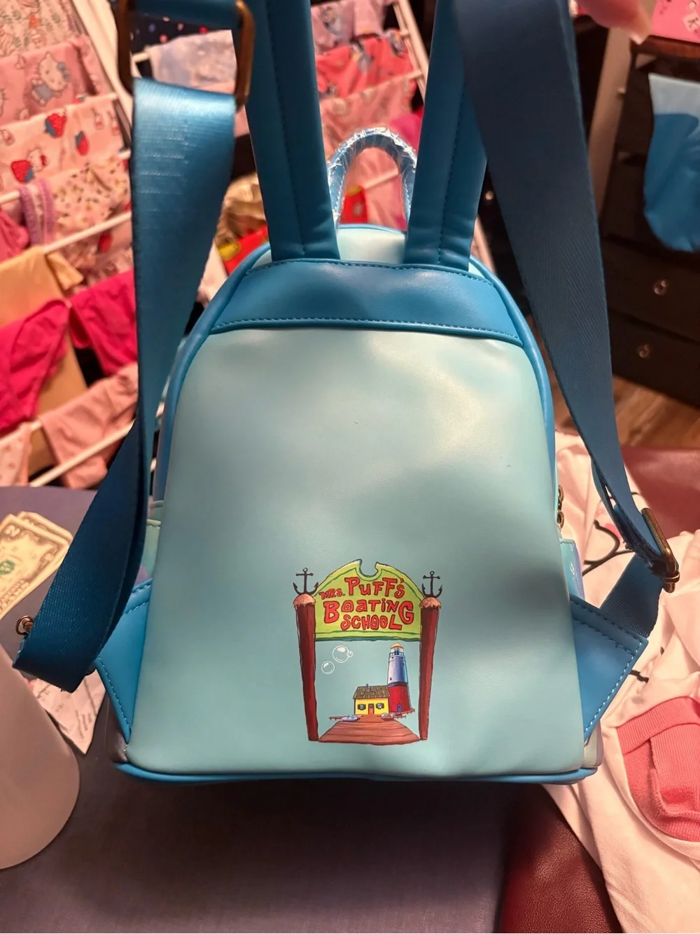 Loungefly SpongeBob Patterned Mini Backpack - Blue, White & Red